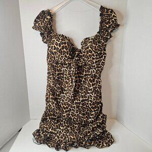Tiger Mist Leopard Print Mini Dress Size Large